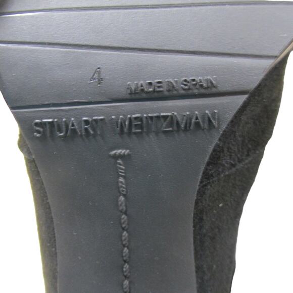 Stuart Weitzman NWOB Tipland Black Suede Over the Knee Boot Size 4M Stacked Heel - Picture 7 of 15